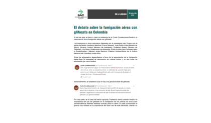 El Debate Sobre La Fumigacion Aerea Con Glifosato En Colombia Sac Sociedad De Agricultores De Colombia