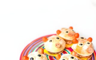 Hamburguesas divertidas de carne de cerdo